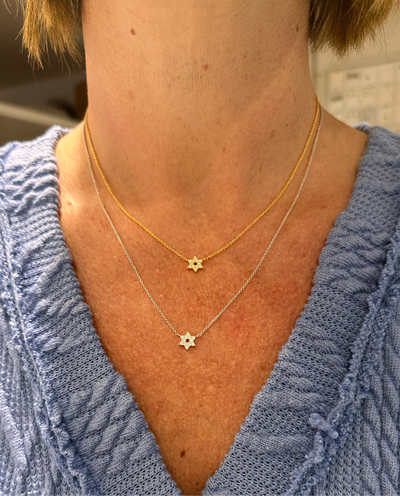 Miss Mimi Dainty CZ Star of David necklace