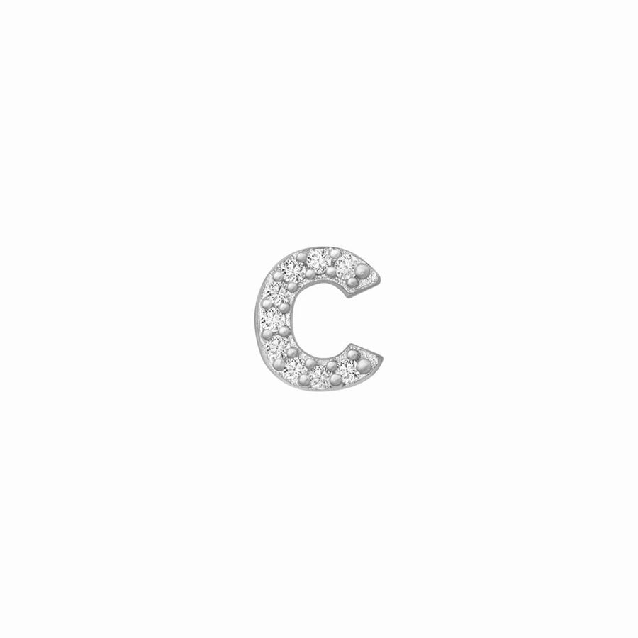 SKINNY SILVER C CHARM (WHITE)