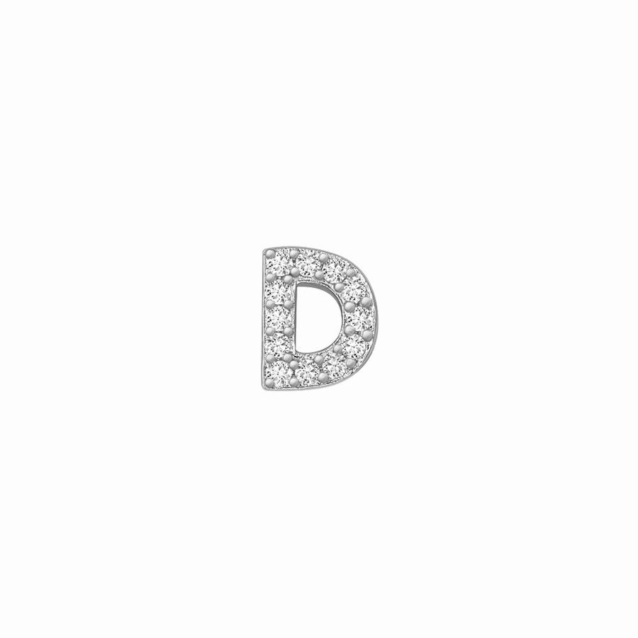 SKINNY SILVER D CHARM (WHITE)