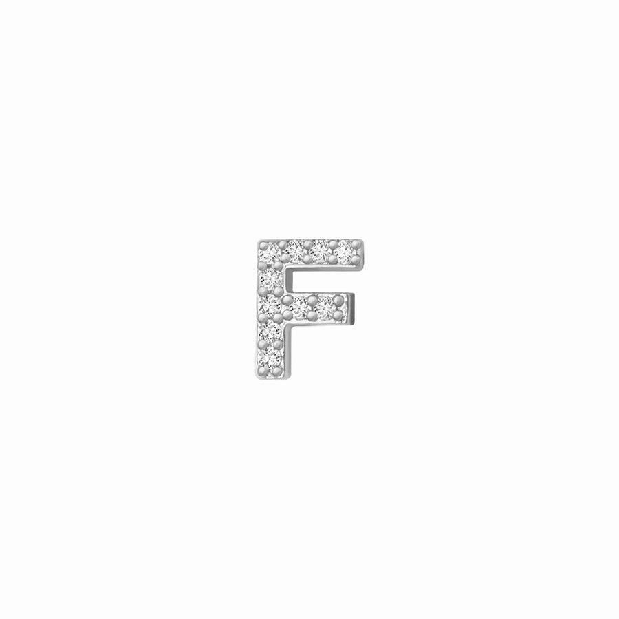 SKINNY SILVER F CHARM (WHITE)