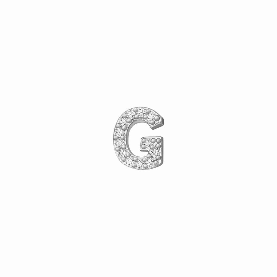 SKINNY SILVER G CHARM (WHITE)