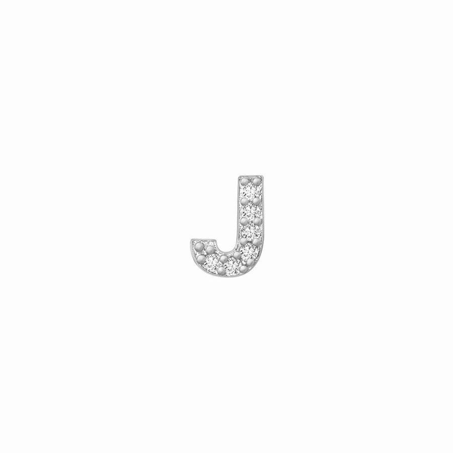 SKINNY SILVER J CHARM (WHITE)